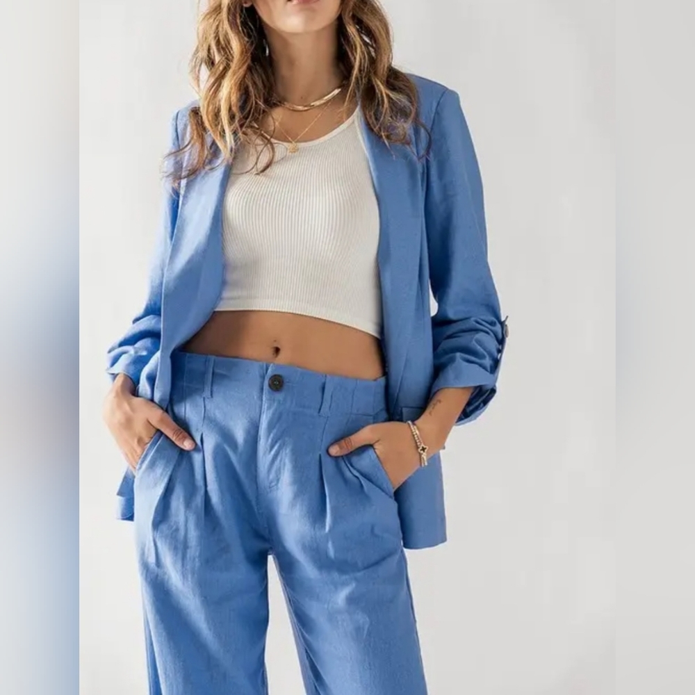 #50 🛑25 M, L  Boho Linen Blend Pull On Pants - Picture 6 of 7